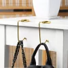 Set 2 Carlige de masa pentru genti, Kwmobile, Auriu, Zinc, 53131.03