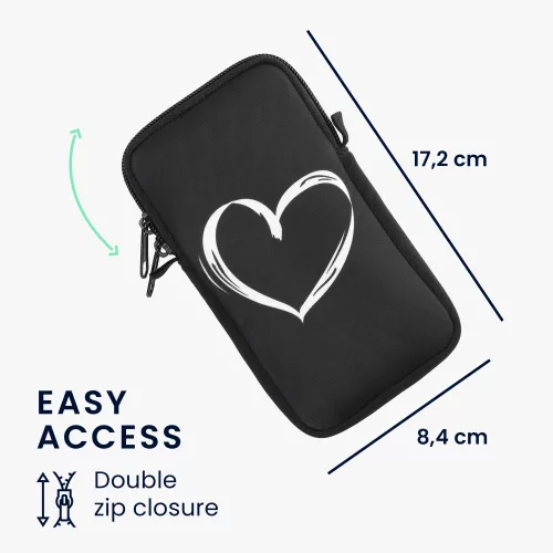 Husa Universala Kwmobile marime XL - 6,8 inch, Neopren, Negru/Alb, 58701.4.02