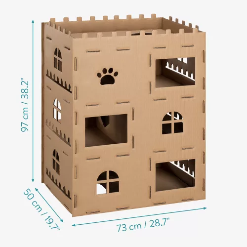 Casa pentru pisici Navaris, Carton, Maro, 58836.01