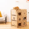 Casa pentru pisici Navaris, Carton, Maro, 58836.01