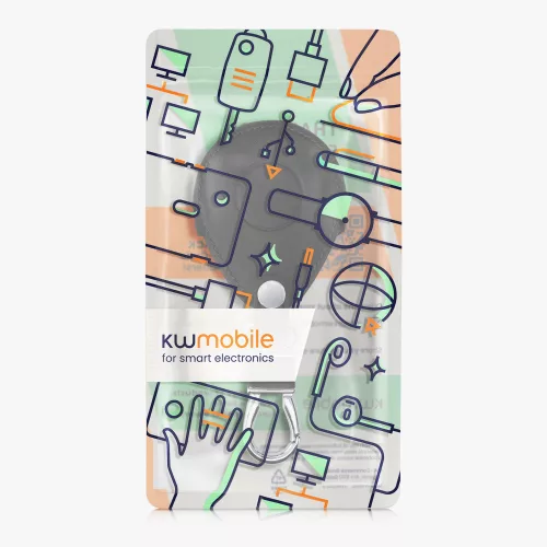 Husa Cheie Moto pentru Harley Davidson , Kwmobile, Negru/Alb, Piele ecologica, 58826.03