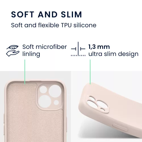 Husa Apple iPhone 13, Silicon, Crem, 58954.225