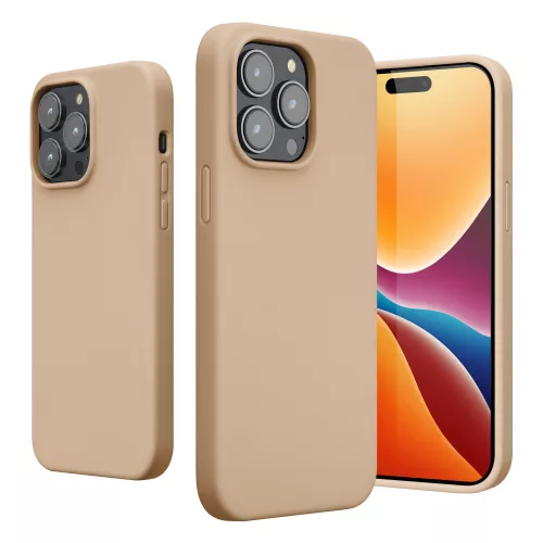 Husa Apple iPhone 14 Pro Max, Silicon, Crem, 59074.154