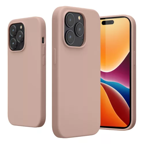 Husa Apple iPhone 14 Pro, Silicon, Crem, 59073.10