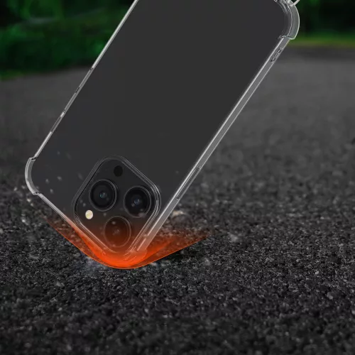 Husa Apple iPhone 14 Pro Max, Silicon, Transparent/Auriu, 59105.21