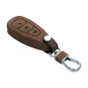 Husa Cheie Auto Kwmobile pentru Ford 3 Butoane, Maro/Negru, Piele ecologica, 54933.02