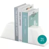 Set 2 capete de raft Navaris, marmura alba, 13x11x6, 5 cm, alb, piatra naturala
