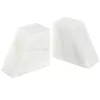 Set 2 capete de raft Navaris, marmura alba, 13x11x6, 5 cm, alb, piatra naturala