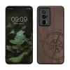 Husa Poco F5 Pro, Maro, Lemn/Silicon, 61662.01