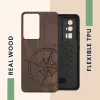 Husa Poco F5 Pro, Maro, Lemn/Silicon, 61662.01