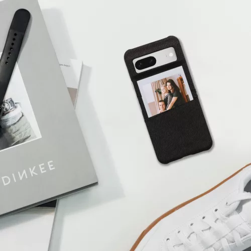 Husa Google Pixel 8, Gri inchis, Textil/Plastic, 61883.19