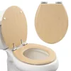 Capac toaleta Navaris, inchidere lenta, 42.5x35.8x5.6 cm, compatibil universal, maro, bambus