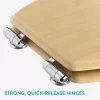 Capac toaleta Navaris, inchidere lenta, 42.5x35.8x5.6 cm, compatibil universal, maro, bambus