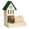 Hotel pentru insecte Navaris, cu ghiveci pentru flori, din lemn si bambus, NAV000025VF001C