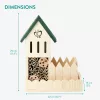 Hotel pentru insecte Navaris, cu ghiveci pentru flori, din lemn si bambus, NAV000025VF001C