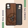 Husa Motorola Edge 30 Neo, Maro/Albastru, Lemn, KWM000018RR002C
