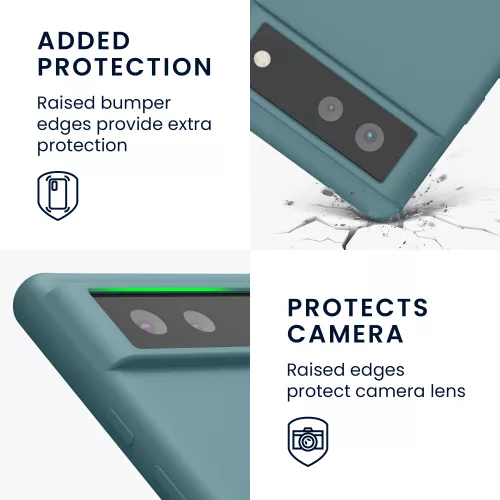 Husa Google Pixel 6, Verde inchis, Silicon, KWM000013EZ058C