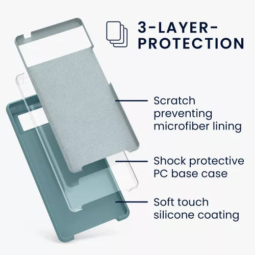 Husa Google Pixel 6, Verde inchis, Silicon, KWM000013EZ058C