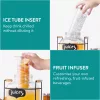 Dozator bauturi Navaris, 5L, robinet inox, cu infuzor fructe si tub de gheata, NAV0000111P003C