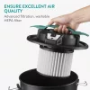 Aspirator pentru cenusa Navaris, cu roti, 20 L, 1000 W, filtru HEPA, 27x27x49 cm, negru, otel