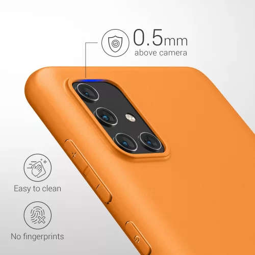 Husa Samsung Galaxy A71, Portocaliu, Silicon, KWM000010ZJ029C