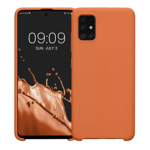 Husa Samsung Galaxy A51, Portocaliu, Silicon, KWM000010ZA052C