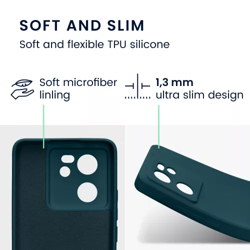 Husa Xiaomi 13T/13T Pro, Verde, Silicon, KWM000020IU004C