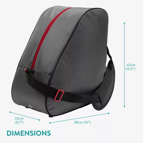 Husa clapari Navaris, 42x38x22 cm, compartiment manusi, poliester 1680D, rosu/gri, poliester