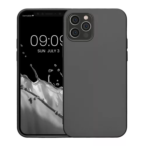 Husa Apple iPhone 12/iPhone 12 Pro, Gri, Silicon, KWM000013WJ007C