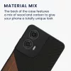 Husa Motorola Moto G24/Moto E14/Moto G04, Maro/Negru, Lemn/Silicon, KWM000022RR001C