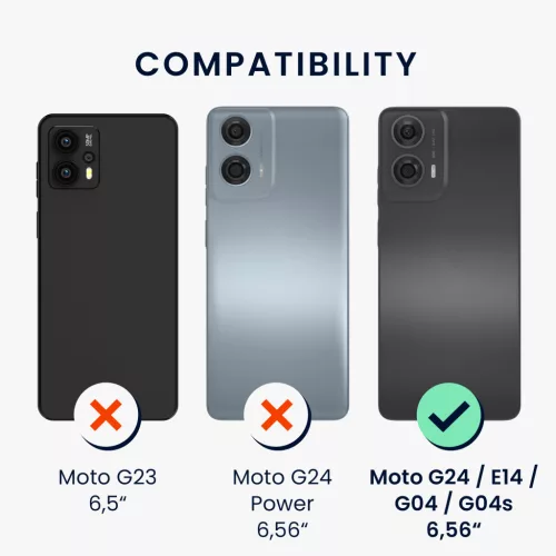 Husa Motorola Moto G24/Moto E14/Moto G04, Maro/Negru, Lemn/Silicon, KWM000022RR001C