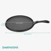 Tigaie grill fonta Navaris, 25.4 cm, negru, compatibila inductie, durabila, NAV0000100Q006C