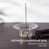 Suport betisoare parfumate Navaris din sticla borosilicata, bol 11.3x5.5 cm, transparent, sticla/metal
