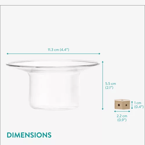 Suport betisoare parfumate Navaris din sticla borosilicata, bol 11.3x5.5 cm, transparent, sticla/metal