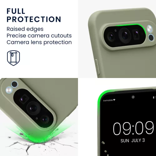 Husa Google Pixel 9 Pro XL, Verde deschis, Silicon, KWM000020PU007C