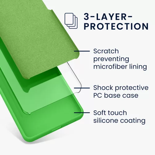 Husa Apple iPhone 15 Plus, Verde, Silicon, KWM000020CB010C