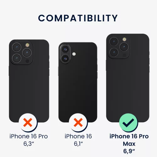 Husa Apple iPhone 16 Pro Max, Maro, Lemn/Silicon, KWM000022UR001C