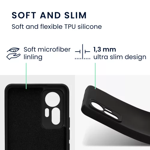 Husa Xiaomi 12 Lite, Silicon, Negru, 59405.01