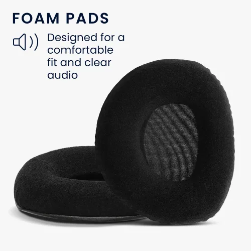 Set 2 Perne de urechi pentru casti Sennheiser RS160/RS170/RS180, Kwmobile, Negru, Textil, 59704.01