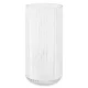 Vaza ribbed Navaris, 11.5x25 cm, transparenta, cilindrica, pentru flori si buchete, transparent, sticla