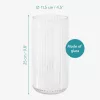 Vaza ribbed Navaris, 11.5x25 cm, transparenta, cilindrica, pentru flori si buchete, transparent, sticla