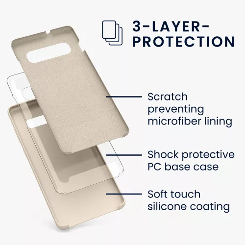 Husa Samsung Galaxy S10 Plus, Silicon, Crem, 49028.125