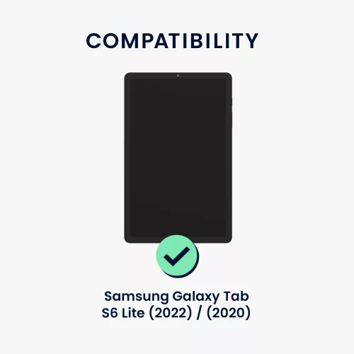 Book Cover kwmobile pentru Samsung Galaxy Tab S6 Lite/Galaxy Tab S6 Lite (2022), Piele ecologica, Negru, 60308.01