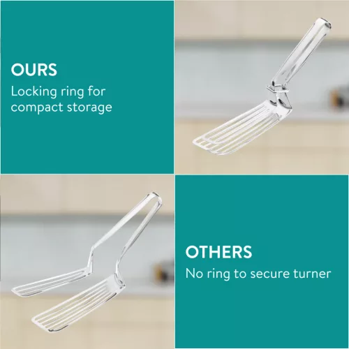 Set spatula si cleste pentru peste Navaris, 30 cm, din otel inoxidabil, 60458.01