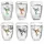 Set 6 pahare termice Creano Hummi, 250 ml, sticla borosilicata, perete dublu, decor colibri