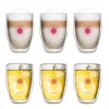 Set 6 pahare termice Creano Floarea Vietii cu cutii cadou, 250 ml, sticla borosilicata, perete dublu