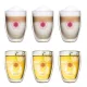 Set 6 pahare termice Creano Floarea Vietii cu cutii cadou, 250 ml, sticla borosilicata, perete dublu