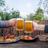 Halba termica Creano pentru bere, 500 ml, sticla borosilicata, perete dublu, cu maner