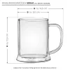 Halba termica Creano pentru bere, 500 ml, sticla borosilicata, perete dublu, cu maner