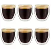 Set 6 pahare espresso termice Creano, 100 ml, sticla borosilicata, perete dublu
